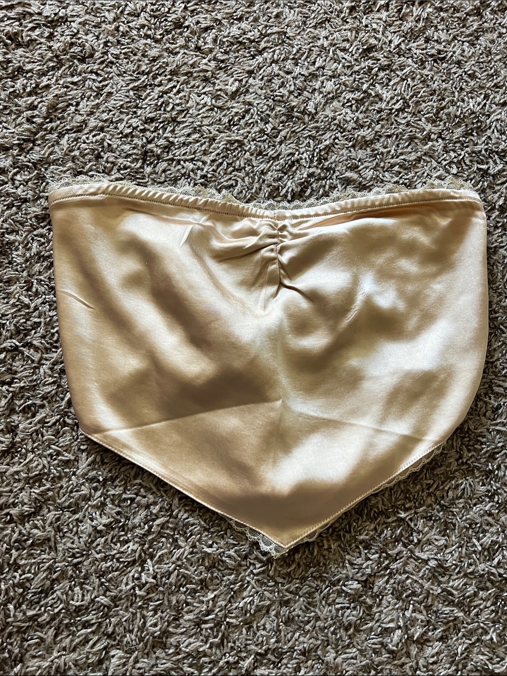 Princess Polly Satin Triangle Scarf Top in Shimmering Champagne